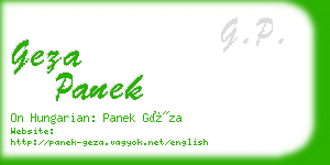 geza panek business card